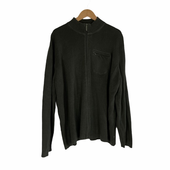 Woolrich full zip dark green knit sweater SZ 2XL - Picture 1 of 9